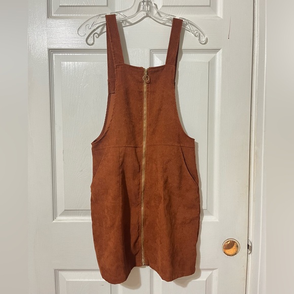 SHEIN Dresses & Skirts - Rust Orange Corduroy Overall Dress